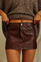 Out Late Leather Mini Skirt