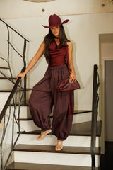 Woven Balloon Harem Pants