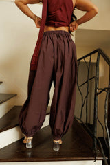 Woven Balloon Harem Pants