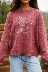 Embroidered Skier Sweater