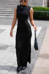 Asymmetric Neck Maxi Dress