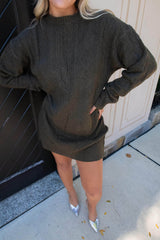 Autumn Gathering Cable Knit Dress