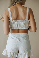 Beige Striped Gemstone Top
