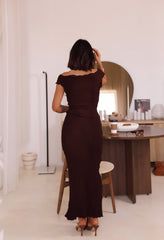 Brown Crinkle Skirt