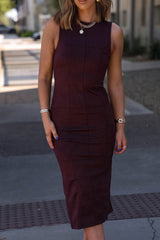 Candlelit Cabernet Suede Dress