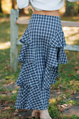 Chateau Check Maxi Skirt