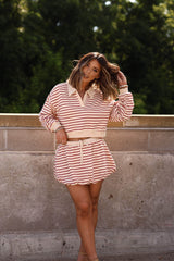 Cider Striped Crop Sweatshirt