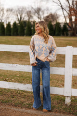 Cream Alpine Knit Sweater