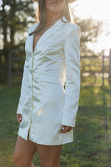 Tassel Satin Blazer Dress