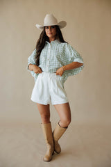 Sage Gingham Stripe Blouse