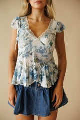 Flutter Sleeve Floral Top