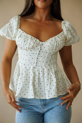 Polka Dot Satin Top