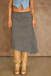 Gingham Asymmetrical Skirt