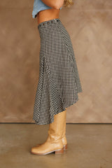 Gingham Asymmetrical Skirt