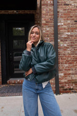 Hunter Green Pleather Jacket