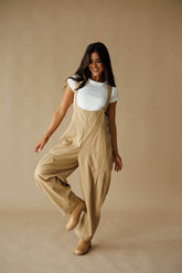 Pre-Order! Tan Pleated Barrel Overalls