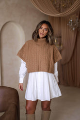 Beige Cable Knit Vest