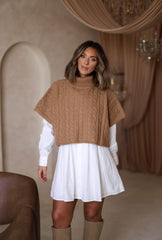 Beige Cable Knit Vest