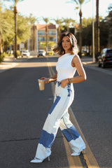 High Waisted Tie Dye Denim