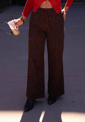 Leopard Print Denim Track Pants