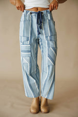 Pre-Order! Striped Tapered Barrel Pocket Pants
