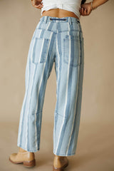 Pre-Order! Striped Tapered Barrel Pocket Pants