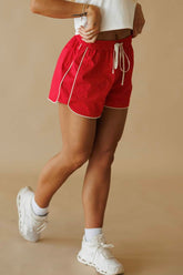 Red Sport Poplin Shorts