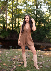 Cowgirl Crush Suede Romper