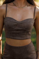 Western Spirit Suede Bustier Top