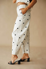 Pre-Order! Ivory Polka Dot Barrel Pants