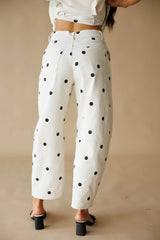 Pre-Order! Ivory Polka Dot Barrel Pants
