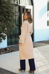 Khaki Belted Faux Fur Coat