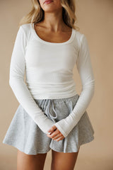 Ribbed Fitted Long Sleeve Top