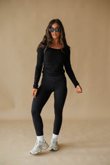 Ribbed Fitted Long Sleeve Top