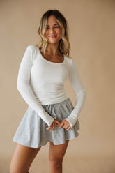 Ribbed Fitted Long Sleeve Top