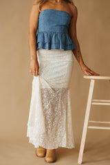 Lace Fitted Mermaid Skirt