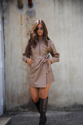 Leather Wrap Dress