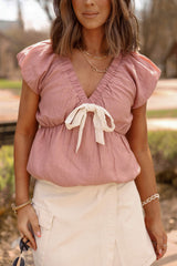 Mauve Bubble Blouse