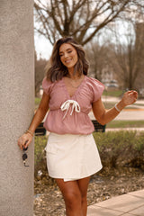 Mauve Bubble Blouse