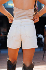 Mid Rise Studded Shorts