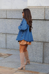 Stitch Detail Denim Shacket