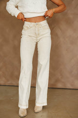 Neutral High Rise Stretch Straight Pants