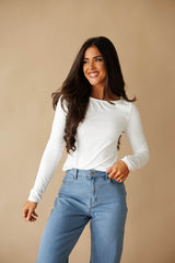 Neutral Muse Ribbed Top