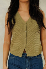 Olive Knit Sweater Vest