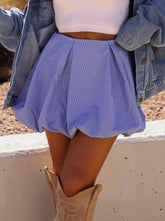 Pinstripe Mini Balloon Skirt