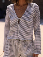 Plaid Tie Top