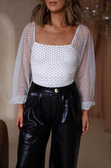 Polka Dot Mesh Bodysuit