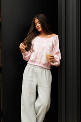 Pink Camo Print Off Shoulder Top