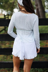 Sky Blue Lace Tie Top