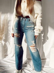 Sneak Peek Wide Leg Straight Denim